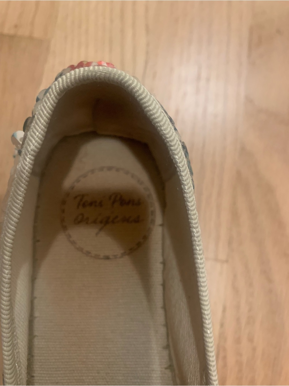 Sequin Floral Espadrille Slip-Ons - Cream Blue Pink - Picture 5 of 5